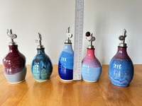 Olive oil bottles (various glaze combinations)