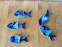 Kristina's fishies with heart shaped fin (various glaze combinations)