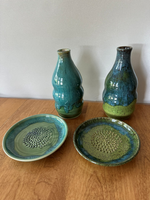 Bottles for olive oil, etc. (various glaze combinations)