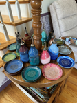 Bottles for olive oil, etc. (various glaze combinations)