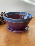 Berry bowl with drip tray (variour sizes, styles, glazes)