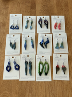 Fishhook Earrings with interesting shapes (various designs, various glaze combos)