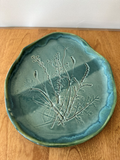 Leaf imprint plates (various glazes, various rims)