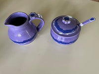 Cream and Sugar set with handmade spoon  (various glazes)